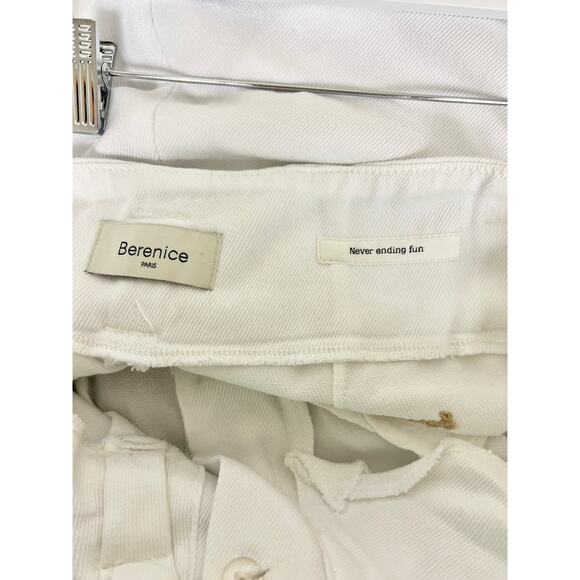 Berenice Never Ending Fun High Waisted Belted Trouser Short White Women's 38 / 6 - Picture 4 of 5